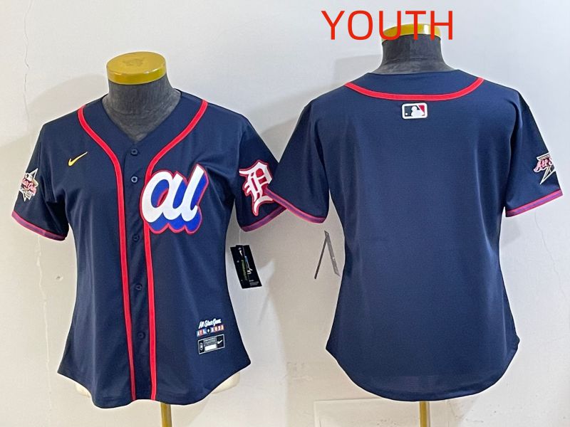 Youth 2025 Detroit Tigers Blank Drak Blue All star Nike MLB Jersey style 02
